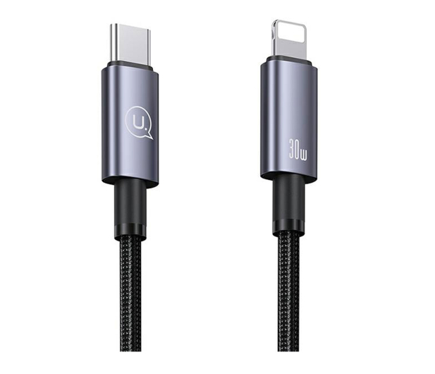 USAMS  Kabel USB-C na Lightning 30W 0,25mFast Charging stalowy - 1569014 - zdjęcie